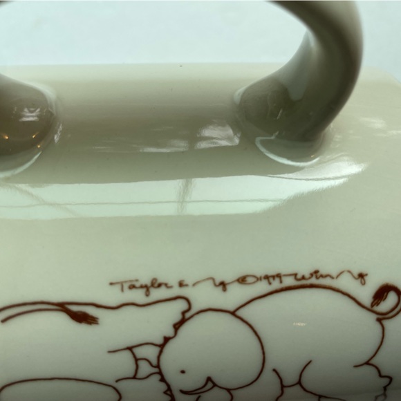 Vintage Taylor & Ng ceramic tan and brown fun elephant coffee mug. Made in Japan - Picture 2 of 7
